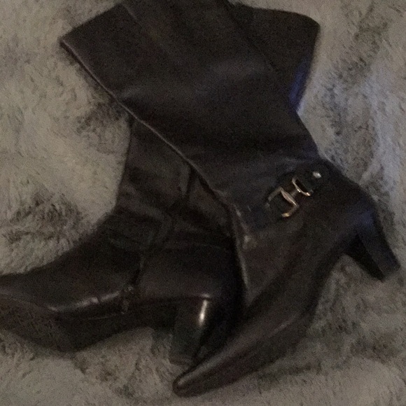 And Klein tall brown boots - Picture 1 of 3